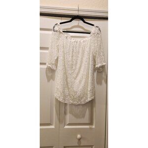 Kenoce Size L Lace Blouse White